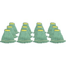 Genuine Joe Synthetic Blend Small Mophead Rayon, Cotton - Green - 12 / Carton