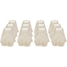 Genuine Joe Narrow Band Mophead Cotton - Natural - 12 / Carton