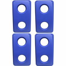 Thin Bin Round Cut Out Blue Lid Rectangular - Blue - 4 / Carton