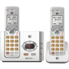 AT&T EL52215 DECT 6.0 Cordless Phone - Silver, Black 1 x Phone Line - 2 x Handset - Speakerphone - Answering Machine