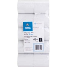 Business Source 3-1/8"x230' POS Receipt Thermal Rolls 3 1/8" x 230 ft - 48 g/m&#178; Grammage - White - 10 / Pack