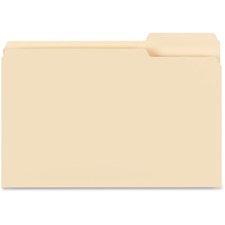 Business Source 1/3 Tab Cut Legal Recycled Top Tab File Folder 8 1/2" x 14" - 3/4" Expansion - 11 pt. - Manila - 10% Recycled - 100 / Box