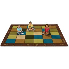 Carpets for Kids&reg; Premium Nature's Colors Seating Rug Kids - 108" Length x 72" Width - Rectangle - Natural, Assorted