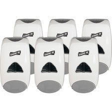 Genuine Joe 1250 ml Foam Soap Dispenser Manual - 1.32 quart Capacity - Site Window, Soft Push, Sanitary-sealed, Refillable - White - 6 / Carton