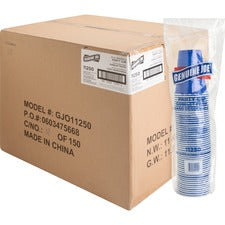 Genuine Joe 16 oz Party Cups 16 fl oz - Blue, White - Plastic - Party, Cold Drink, Beverage - 50/Pack - 20 / Carton