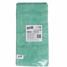 Genuine Joe General Purpose Microfiber Cloth For General Purpose - 16" Length x 16" Width - Recommended For: Dust Remover, Dirt Remover - Green - 12/Bag - 15 / Carton
