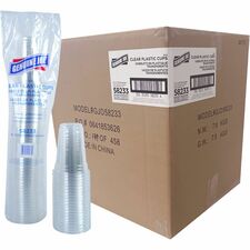 Genuine Joe 9 oz Clear Plastic Cups 9 fl oz - Clear - Plastic - Cold Drink, Beverage - 50/Pack - 20 / Carton