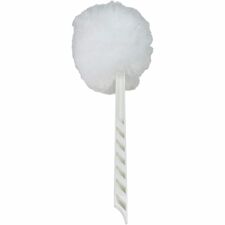 Genuine Joe Toilet Bowl Mop 4.50" Height Head - 12" Length Plastic Handle - Durable, Scrubber Strip, Acid Resistant - White - 25 / Carton