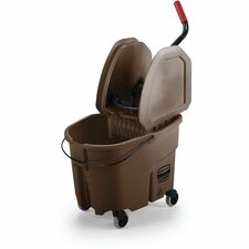 Rubbermaid Commercial WaveBrake Combo Mop Bucket 8.75 gal - Splash Resistant - 23.5" x 15.5" x 20" - Tubular Steel, Plastic - Brown - 1 / Carton
