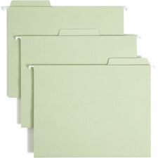 Smead FasTab 1/3 Tab Cut Letter Recycled Fastener Folder 8 1/2" x 11" - 2 Fastener(s) - Top Tab Location - Assorted Tab Position - 11 pt. - Moss - 10% Recycled - 18 / Box