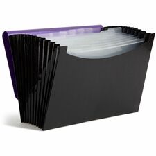 Smead Letter Expanding File 8 1/2" x 11" - 12 Pocket(s) - Purple, Black - 1 Each