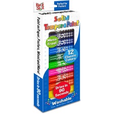 Kwik Stix Kwik Stix 12-color Solid Tempera Paint 12 Color(s) - Red, Black, Blue, Yellow, Brown, Green - 12 / Set