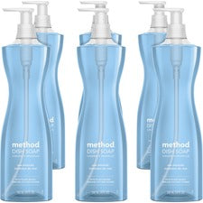Method Dish Soap 18 fl oz (0.6 quart) - Sea Mineral Scent - Non-toxic, Pleasant Scent, Triclosan-free - Light Blue - 6 / Carton