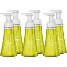 Method Foaming Hand Soap Lemon Mint Scent - 10 fl oz - Pump Bottle Dispenser - Hand - Lemon Yellow - Paraben-free, Phthalate-free, Triclosan-free - 6 / Carton