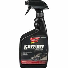 Spray Nine Grez-Off Parts Cleaner Degreaser For Multipurpose - 32 fl oz (1 quart) - Recommended For: Grease Remover, Dirt Remover - Non-flammable, Solvent-free, Water Soluble, VOC-free, Odorless, Fume-free, Heavy Duty - Clear Bottle - 12 / Carton