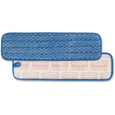 Rubbermaid Commercial Hygen 18" Microfiber Wet Pad 5.2" Width x 18" Length - Durable - MicroFiber - Blue - 12 / Carton