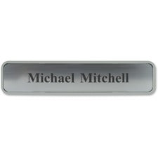 Xstamper Designer Framed Wall/Door Sign 10" Holding Width x 2" Holding Height - Rectangular Shape - Wall, Door - Rounded Corner - Plastic - Gray - 1 Each