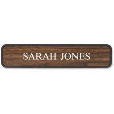 Xstamper Designer Framed Wall/Door Sign 10" Holding Width x 2" Holding Height - Rectangular Shape - Wall, Door - Rounded Corner - Plastic - Brown - 1 Each
