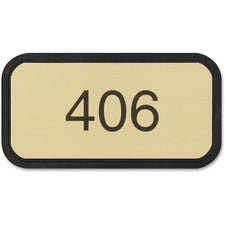 Xstamper Designer Framed Wall/Door Sign 4" Holding Width x 2" Holding Height - Rectangular Shape - Wall, Door - Rounded Corner - Plastic - Black - 1 Each