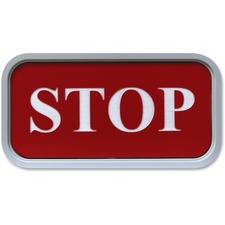 Xstamper Designer Framed Wall/Door Sign 4" Holding Width x 2" Holding Height - Rectangular Shape - Wall, Door - Rounded Corner - Plastic - Gray - 1 Each