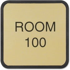 Xstamper Designer Framed Wall/Door Sign 4" Holding Width x 4" Holding Height - Square Shape - Wall, Door - Rounded Corner - Plastic - Black - 1 Each