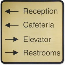 Xstamper Designer Framed Wall/Door Sign 8" Holding Width x 8" Holding Height - Square Shape - Wall, Door - Rounded Corner - Plastic - Black - 1 Each