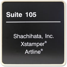 Xstamper Designer Framed Wall/Door Sign 8" Holding Width x 8" Holding Height - Square Shape - Wall, Door - Rounded Corner - Plastic - Almond - 1 Each