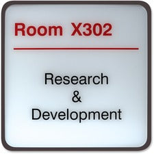 Xstamper Designer Framed Wall/Door Sign 8" Holding Width x 8" Holding Height - Square Shape - Wall, Door - Rounded Corner - Plastic - Brown - 1 Each