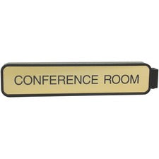 Xstamper Designer Double-sided Corridor Sign 10" Holding Width x 2" Holding Height - Rectangular Shape - Double Sided - Rounded Corner - Plastic - Black - 1 Each