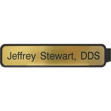 Xstamper Designer Double-sided Corridor Sign 10" Holding Width x 2" Holding Height - Rectangular Shape - Double Sided - Rounded Corner - Plastic - Brown - 1 Each
