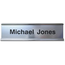 Xstamper Aluminum Double-sided Desk Holder 8" Holding Width x 2" Holding Height - Rectangular Shape - Double Sided - Aluminum - Silver - 1 Each