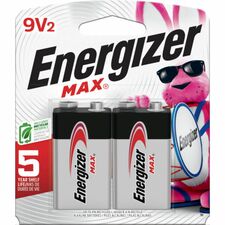 Energizer 9-Volt MAX Alkaline Batteries, 2-Packs For Multipurpose - 9V - 595 mAh - 9 V DC - 2/Pack - 48 / Carton