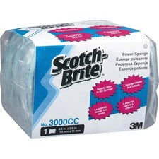 Scotch-Brite Power Sponges 0.7" Height x 4.5" Width x 2.8" Depth - 5/Pack - 12 / Carton - Aqua
