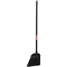 Rubbermaid Commercial Lobby Broom 7.50" Polypropylene Bristle - 28" Handle Length - Black Metal, Metal Handle - Black - 6 / Carton