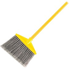 Rubbermaid Commercial Angle Broom 10.50" Polypropylene Bristle - 1" Handle Diameter - Metal, Metal Handle - Gray - 6 / Carton