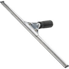 Unger 16" Pro Stainless Steel Complete Squeegee 16" Blade - Rubber Handle - Non-slip Grip, Ergonomic - Stainless Steel - 10 / Carton