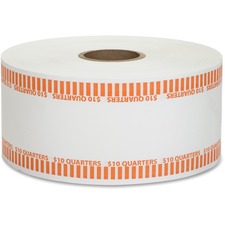 PAP-R Color-coded Coin Machine Wrappers 1000 ft Length - 1900 Wrap(s) - Total $10 in 40 Coins of 25Â¢ Denomination - 15 lb Basis Weight - Kraft - Orange, White - 1900 / Roll