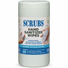 SCRUBS Hand Sanitizer Wipes Blue, WhiteTub - 85/Tub - 6 / Carton