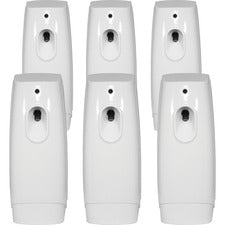 TimeMist Classic Metered Aerosol Dispenser 0.25 Hour Medium - 30 Day Refill Life - 6000 ftÂ³ Coverage - 2 x AA Battery - 6 / Carton - White