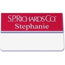Xstamper Pocket Name Badge With Logo Logo Design - 0.8" Width x 3" Height - Rectangular Shape - Durable - Plastic - Assorted - 1 Each