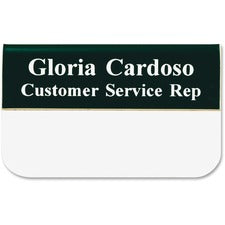 Xstamper Pocket Name Badge With Logo Logo Design - 1.5" Width x 3" Height - Rectangular Shape - Durable - Plastic - Assorted - 1 Each