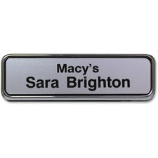 Xstamper Gold Frame Name Badge 1" Width x 3" Height - Rectangular Shape - Durable - Plastic - 1 Each