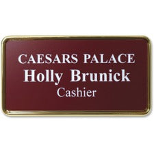 Xstamper Framed Name Badge 1.5" Width x 3" Height - Rectangular Shape - Durable - Plastic - 1 Each