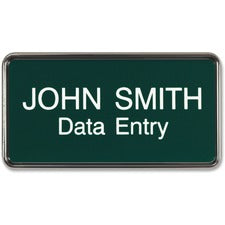 Xstamper Framed Name Badge 1.5" Width x 3" Height - Rectangular Shape - Durable - Plastic - 1 Each
