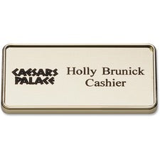 Xstamper Framed Name Badge With Logo Logo Design - 1.5" Width x 3" Height - Rectangular Shape - Durable - Plastic - 1 Each