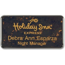 Xstamper Framed Name Badge With Logo Logo Design - 1.5" Width x 3" Height - Rectangular Shape - Durable - Plastic - 1 Each