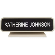 Xstamper Designer Framed Desk Sign Logo Design - 8" Width x 2" Height - Rectangular Shape - Rounded Corner - Plastic - 1 Each