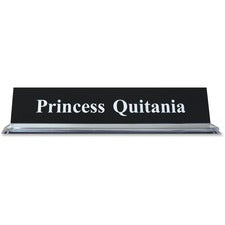 Xstamper 2"x10" Acrylic Base Desk Sign Set 10" Width x 2" Height - Rectangular Shape - Durable, Square Corner - Acrylic, Plastic - 1 Each