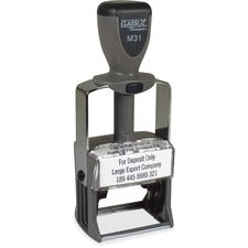Xstamper ClassiX Self-inking Steel Message Stamp Message Stamp - 1.13" Impression Width x 1.63" Impression Length - Assorted - Steel - 1 Each