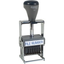 Xstamper ClassiX Self-inking Number Stamp Number Stamp - 1.13" Impression Width x 1.63" Impression Length - 7000 Impression(s) - 8 Bands - Assorted - Steel - 1 Each
